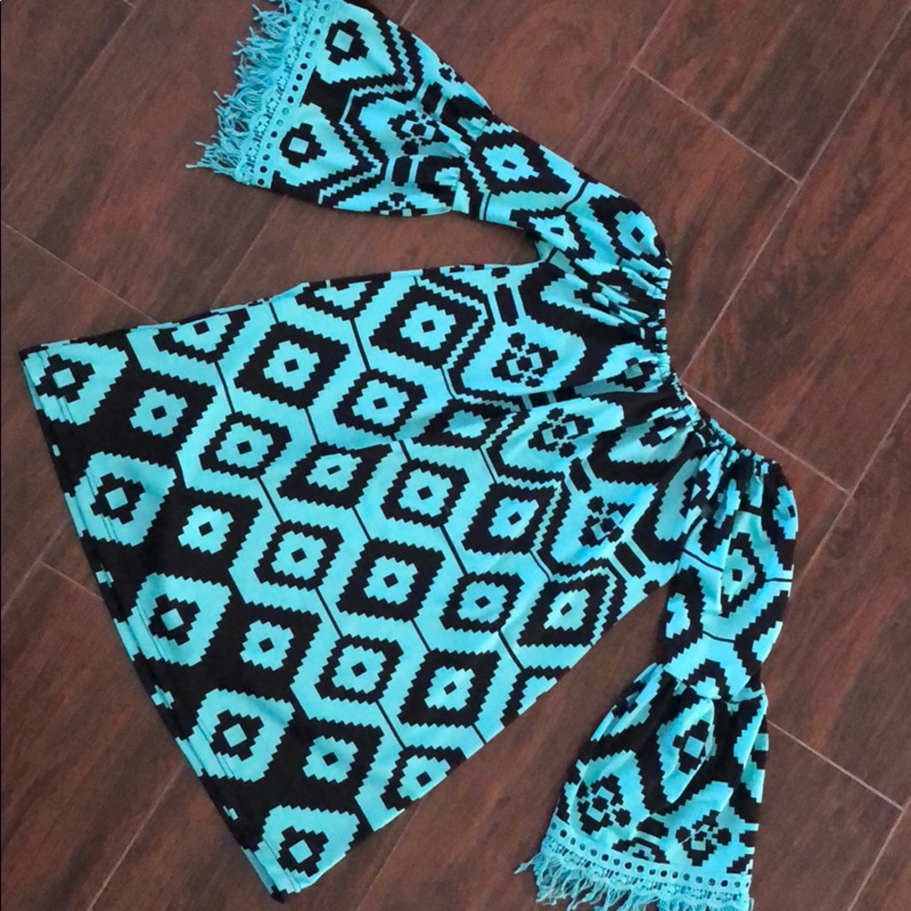 Blue/ Black print tunic dress